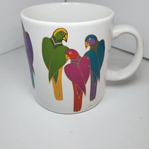 Gorgeous Vintage Laurel Burch Brazilian Birds Coffee Mug 1989